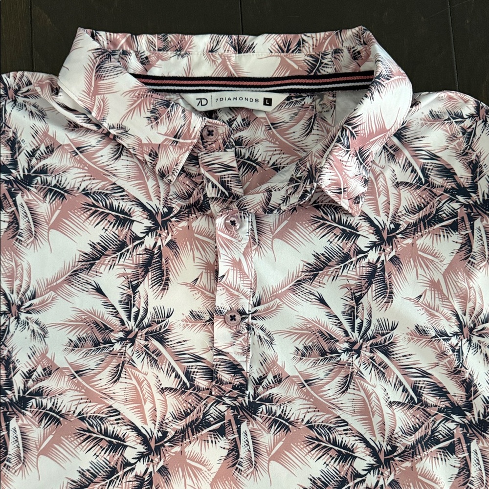 7 Diamonds Tropical Palm Print Shirt